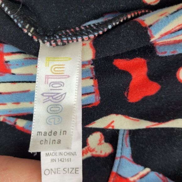 LuLaRoe Pitbull Puppy Celebrate‎ Freedom Leggings One Size Fits All - Picture 4 of 4